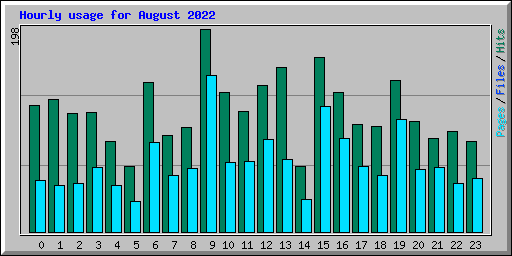 Hourly usage for August 2022