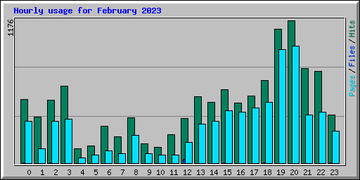 Hourly usage for February 2023