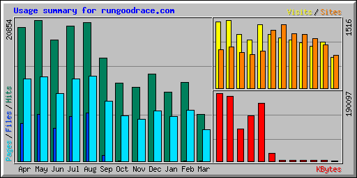Usage summary for rungoodrace.com